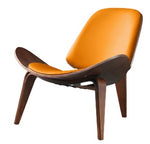 Smiley Chair (Orange) PU With Walnut Wood Legs