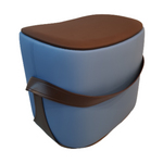 Smiley Stool With Handle (Sky Blue) PU Seat - Indent