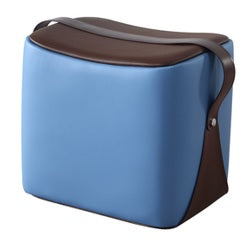 Smiley Stool With Handle (Sky Blue) PU Seat - Indent