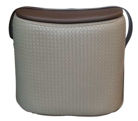 Smiley Stool w Storage & Pleated Seat - Light Cafe