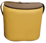 Smiley Stool w Storage & Pleated Seat - Mustard (Indent)