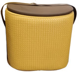Smiley Stool With Storage (Mustard) Pleated Seat - Indent