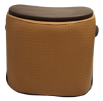 Smiley Stool w Storage & Pleated Seat - Light Brown