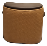 Smiley Stool w Storage & Pleated Seat - Light Brown