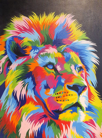 Solemn Lion Oil Painting