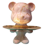 Standing Bear w Long Tray - Gold Dust / Pink