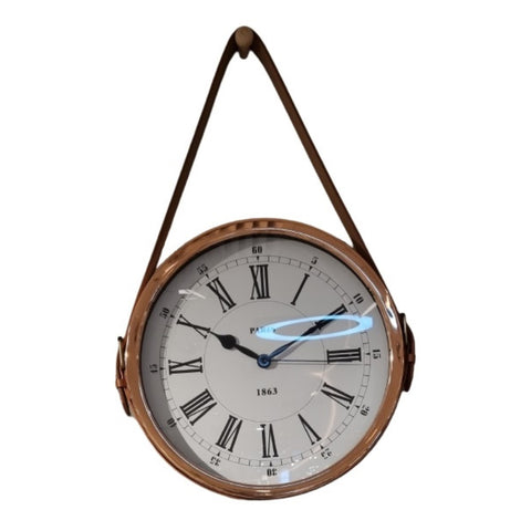 Roman Clock - Rose Gold w Tanned Strap (Indent)