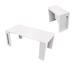 Tavolo Extend 80 Console Table Assembled Al. Mech - White Marble (Indent)