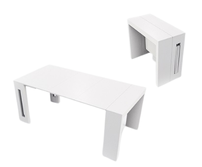 Tavolo Extend 80 Console Table Assembled Al. Mech - White Marble (Indent)