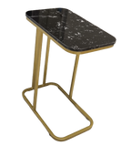 Tuck in / Side Table - Gold Frame + Black Top (Indent)