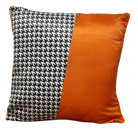 Checks Orange Cushion