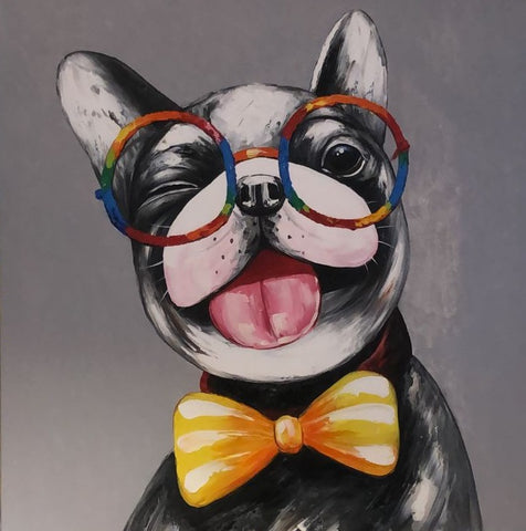 Winky Dog Oil Painting - Indent