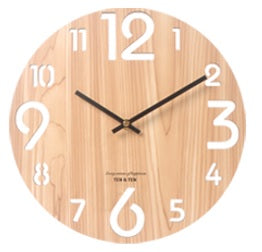 Wooden Big / Small Nos. Wall Clock (Beech Col.) - Indent