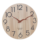 Wooden Nos. Wall Clock w Twig Hands 30cm - Glow (Beech Col.)
