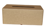 Tissue Box White PVC / Brown Top - Indent