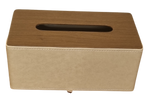 Tissue Box White PVC / Brown Top - Indent