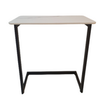 Tuck In Side Table - Black Frame + White Top (Indent)