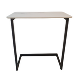 Tuck In Side Table - Black Frame + White Top (Indent)