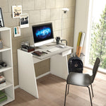 Desk Contemporary With Drawer (Right) - White / Concrete (Indent)