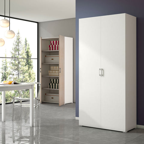 Elementi Compos Multipurpose Wardrobe White - White Doors (Indent)
